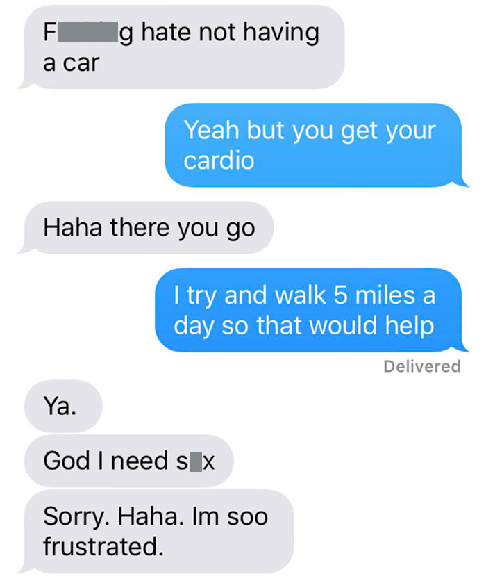 Text exchange reveals frustration with a colleague's conversation turning awkward, highlighting challenging workplace dynamics.