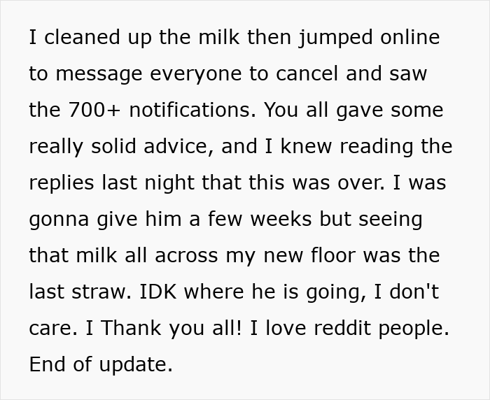 Text update discussing living in filth, notifications, and receiving solid advice from Reddit users. Text update discussing living in filth, notifications, and receiving solid advice from Reddit users.
