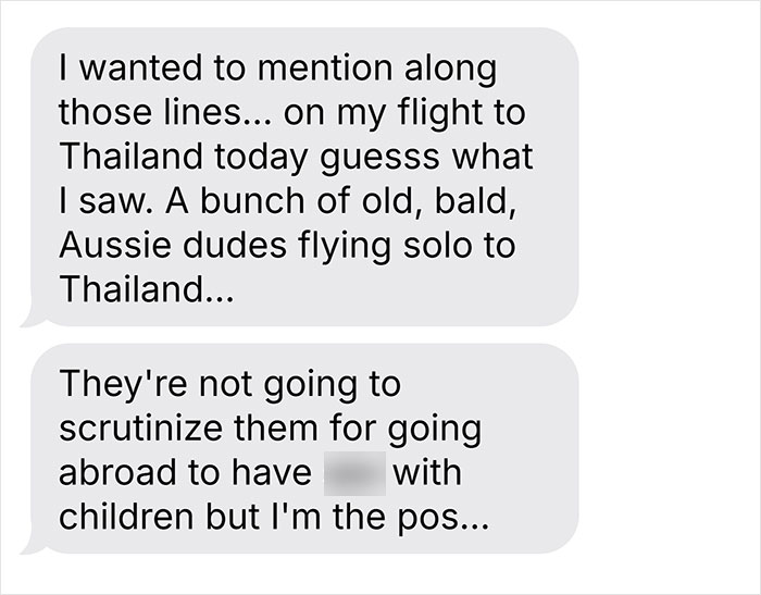 Text messages from US tourist involved in baby wombat incident discussing scrutiny of travelers. Text messages from US tourist involved in baby wombat incident discussing scrutiny of travelers.