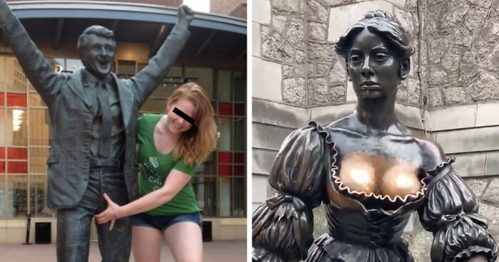 “Disgusting”: After Men Are Caught Groping Female Statue, Photos Of Women Doing The Same Come Out
