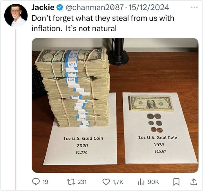 Stack of cash and coins illustrating inflation's impact on American life value over time.