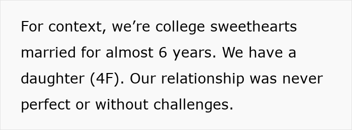 Text about a husband's suspicion of a hickey on his wife, mentioning their 6-year marriage.