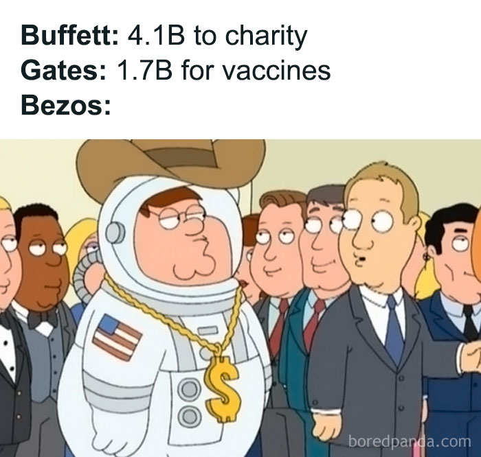 Cartoon character in an astronaut suit with a dollar sign, representing work-related humor.