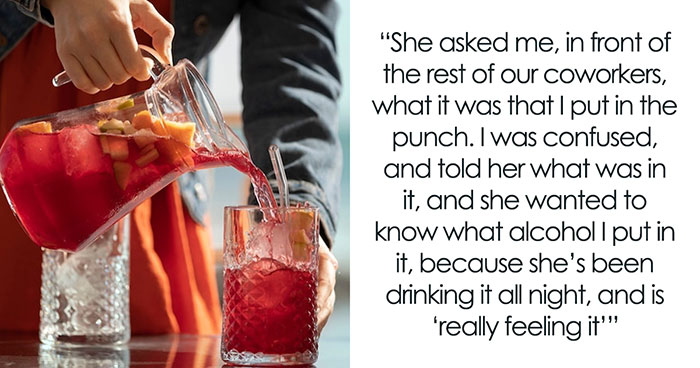 25YO Embarrasses Drunk Coworker At Office Party By Revealing That The Punch Had No Alcohol