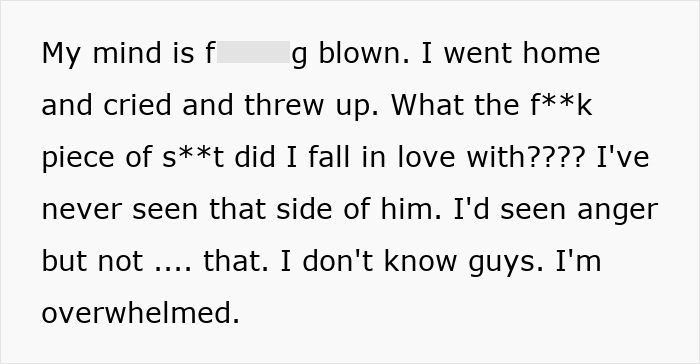 Text expressing a woman's overwhelmed feelings as her medical expertise is challenged.