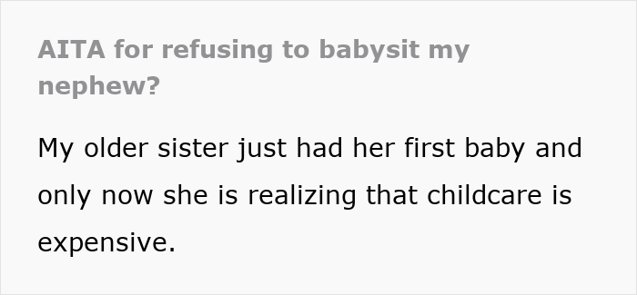 Woman refuses unfair babysitting pay for newborn, upset over low hourly rate from sister offering to babysit.