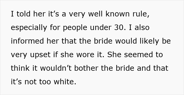 "AITA For Telling My Mom I Won’t Attend A Wedding If She Wears A Certain Dress" "AITA For Telling My Mom I Won’t Attend A Wedding If She Wears A Certain Dress"