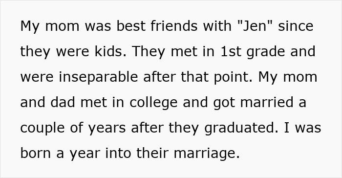 Text story about a stepmom whose affair impacts her stepdaughter's life.