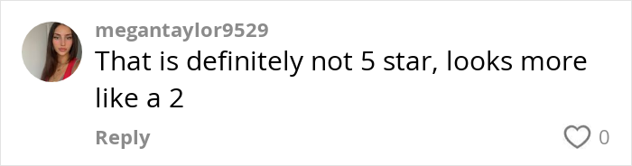 Comment questioning the resort's 5-star rating, suggesting it looks like a 2-star. Comment questioning the resort's 5-star rating, suggesting it looks like a 2-star.