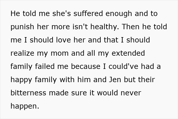Text snippet discussing family dynamics after stepmom's affair affects stepdaughter.