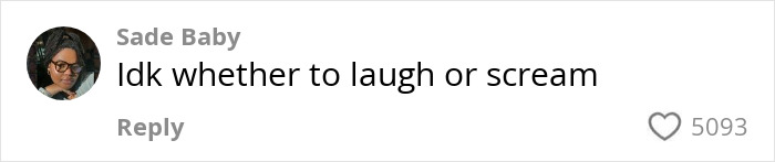 Comment on viral video about stranger braiding hair on flight, showing confusion between laughter or screaming.
