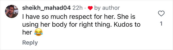 Comment about neuroscientist's viral educational videos in lingerie, expressing respect and approval with a laughing emoji. Comment about neuroscientist's viral educational videos in lingerie, expressing respect and approval with a laughing emoji.