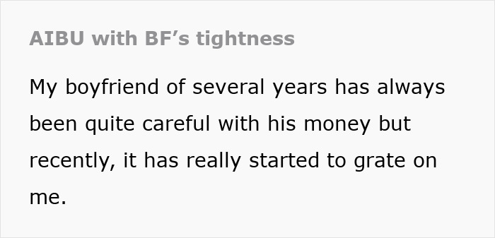 Text about a girlfriend sick of paying for her boyfriend while he splurges on female colleagues and accuses her of jealousy.