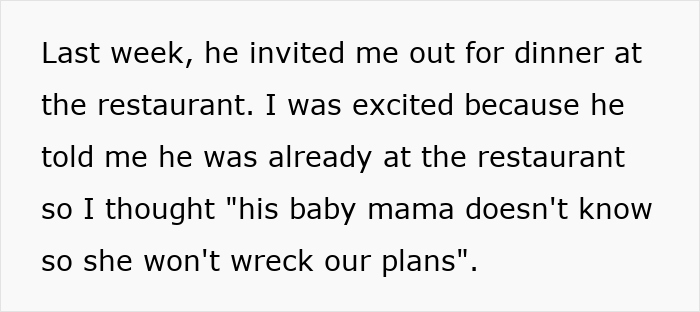 Text message reveals secret date plans disrupted by baby mama.