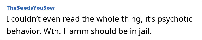 User comment on Jon Hamm's controversial university past, calling it psychotic behavior.