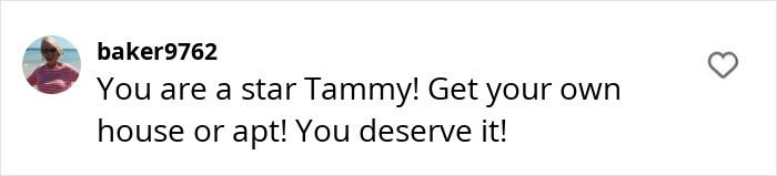 Instagram comment praising Tammy Slaton's transformation and encouraging independence.