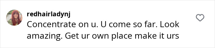 Comment praising Tammy Slaton's 500-pound transformation and advising independence.