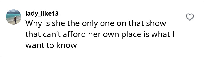 Comment asking about financial issues related to Tammy Slaton's 500-pound transformation on social media.