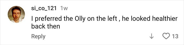 Comment expressing preference for singer's previous physique, mentioning he looked healthier before, sparking debate between men and women.