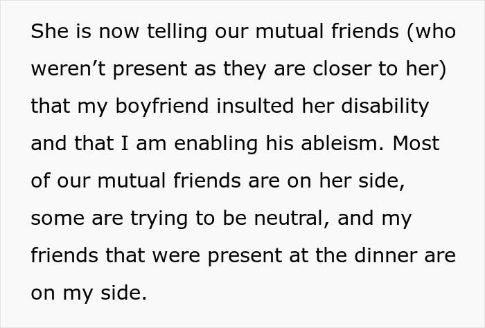 Text conversation discussing a friend's demands on birthday plans for her diet, resulting in social tension.