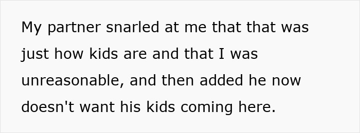 Stepmom upset as partner criticizes her reaction to messy stepkids, deciding they shouldn't visit her place anymore.