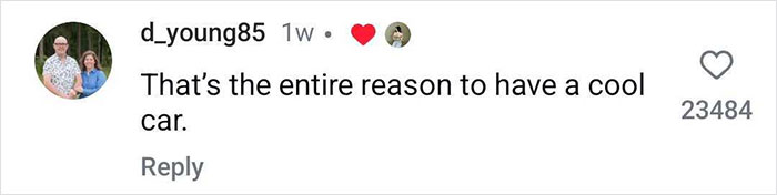 Comment on a post about surprising a son with sports cars for his birthday.