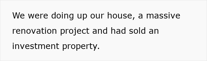 Text about house renovation and selling investment property, related to borrowing &pound;40k from couple.