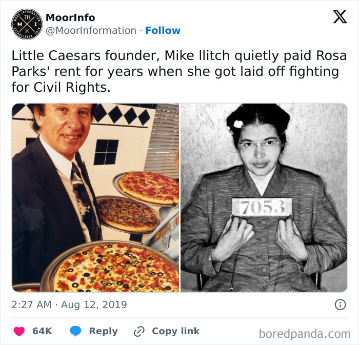 Funny and relatable meme about Little Caesars and civil rights support.