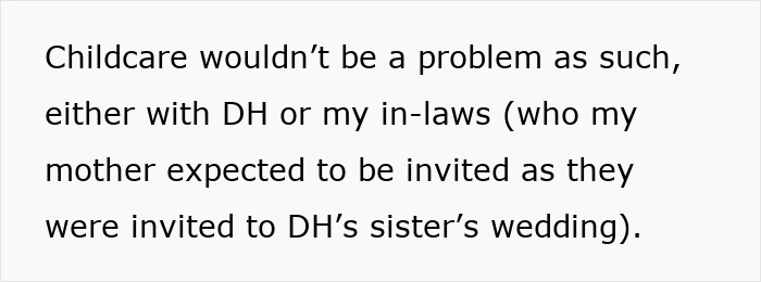 Text discussing bride's decision on flower girls, groom's family surprised, no nieces included.