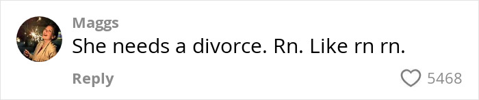 Comment from user stunned by dad losing baby at store, suggesting divorce.