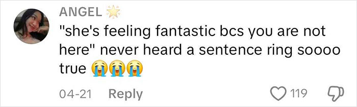 Comment on social media by Angel reacting emotionally, relating to dating perpetually single women topic.