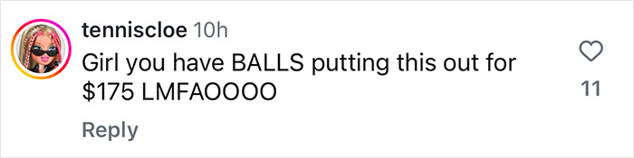 Comment from user "tenniscloe" criticizing $175 price of Katy Perry doll. Comment from user "tenniscloe" criticizing $175 price of Katy Perry doll.