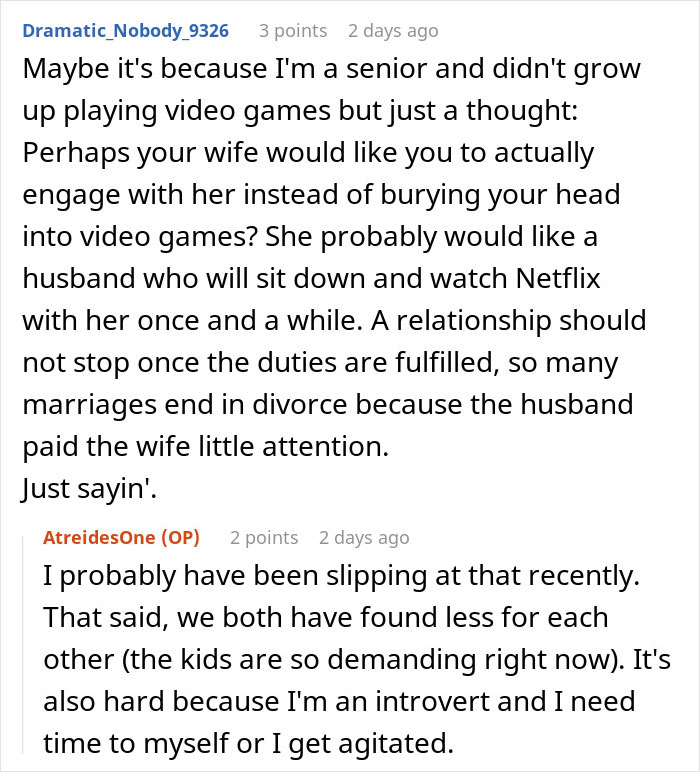 Reddit discussion about video games and relationships affecting attractiveness.