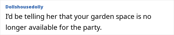 Comment suggesting cancellation of child's party venue reservation.