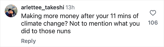 Comment criticizing Katy Perry's $175 doll release after space flight, questioning climate change impact. Comment criticizing Katy Perry's $175 doll release after space flight, questioning climate change impact.