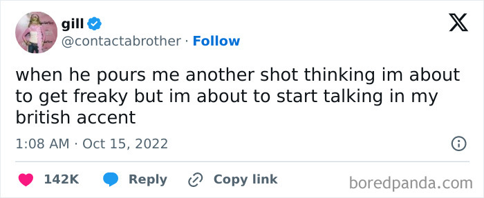 Tweet about drinking humor, relatable memes captioned with a funny twist in a social scenario.