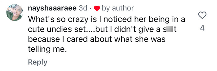 Comment on video with neuroscientist in lingerie: viewer focused on educational message despite attire. Comment on video with neuroscientist in lingerie: viewer focused on educational message despite attire.