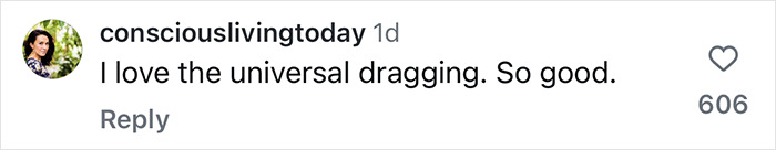 Instagram comment praising Martha Stewart's humor on Blue Origin astronauts trolling.