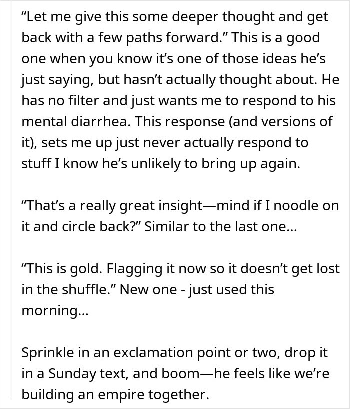 Text discussing making millions at work with minimal effort.