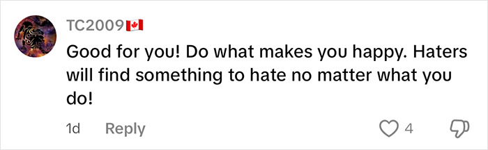 Positive comment on Sami Sheen's cosmetic surgeries, supporting her decisions and dismissing critics.