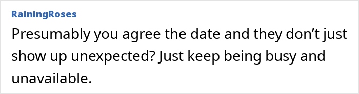 Text suggesting how to handle family and friends who annoy with no-gifts policy.