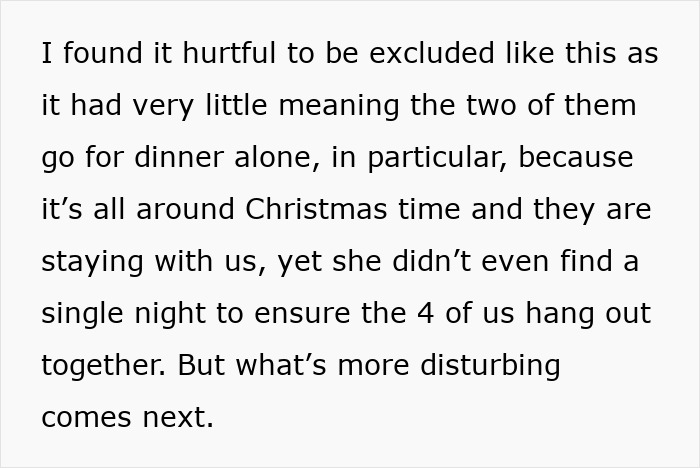 Text describing frustration over SIL's controlling behavior during holiday exclusion, leading to a long-awaited clapping back.