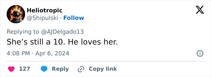 Tweet showing support for Pierce Brosnan and wife, emphasizing love over body-shaming. Tweet showing support for Pierce Brosnan and wife, emphasizing love over body-shaming.