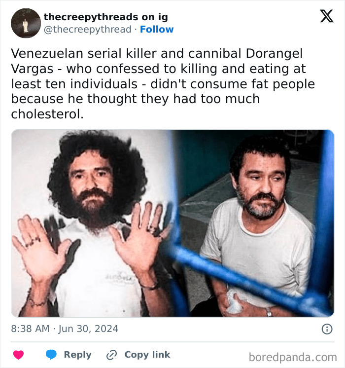 Two images of Venezuelan serial killer Dorangel Vargas, related to spooky facts about our world disturbing true crime.