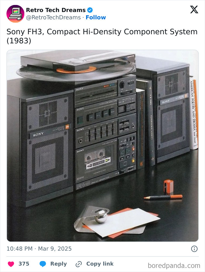 Sony FH3 Hi-Density Component System from 1983, an example of nostalgic retro tech.