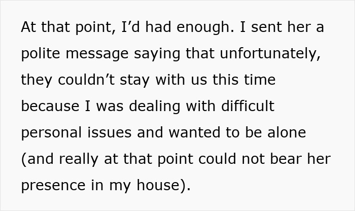 Text post describing frustration with controlling behavior from a SIL after many years, expressing a firm boundary.