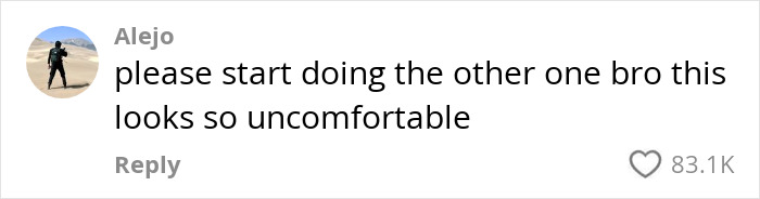 Comment about "The Crooked Man" workout routine, suggesting symmetry, with 83.1K likes.