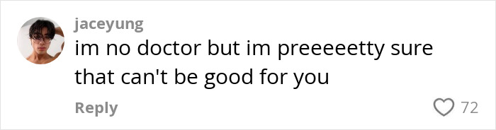 Comment on "The Crooked Man" viral post, expressing doubt about workout safety with 72 likes.