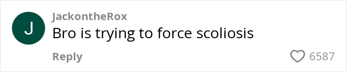 Comment on viral "Crooked Man" post about working out one side.