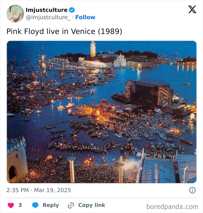 Venice concert scene at night with colorful lights reflecting on the water, showcasing an interesting fact to share with family.